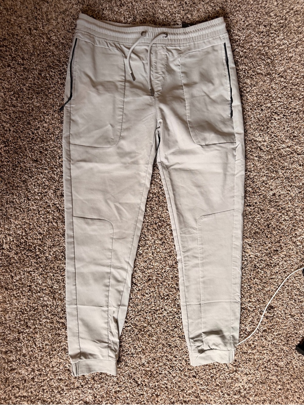 Aeropostale Men's Beige Drawstring Jogger Pants